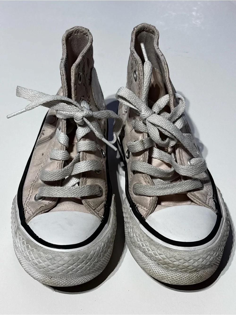 Converse Light Pink Floral High-Top Sneakers